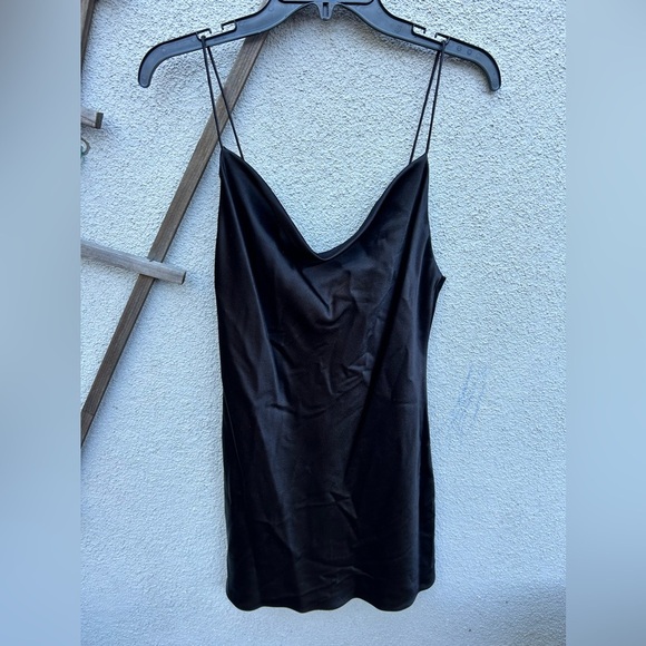 Alice + Olivia HARMONY MINI SLIP DRESS In Black New with Tags! - Picture 4 of 9